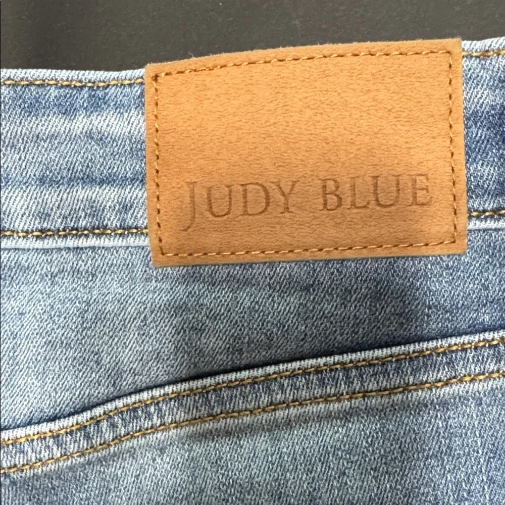 Judy Blue Women's Frayed Hem Jean Shorts - Light Blue - Picture 4 of 6